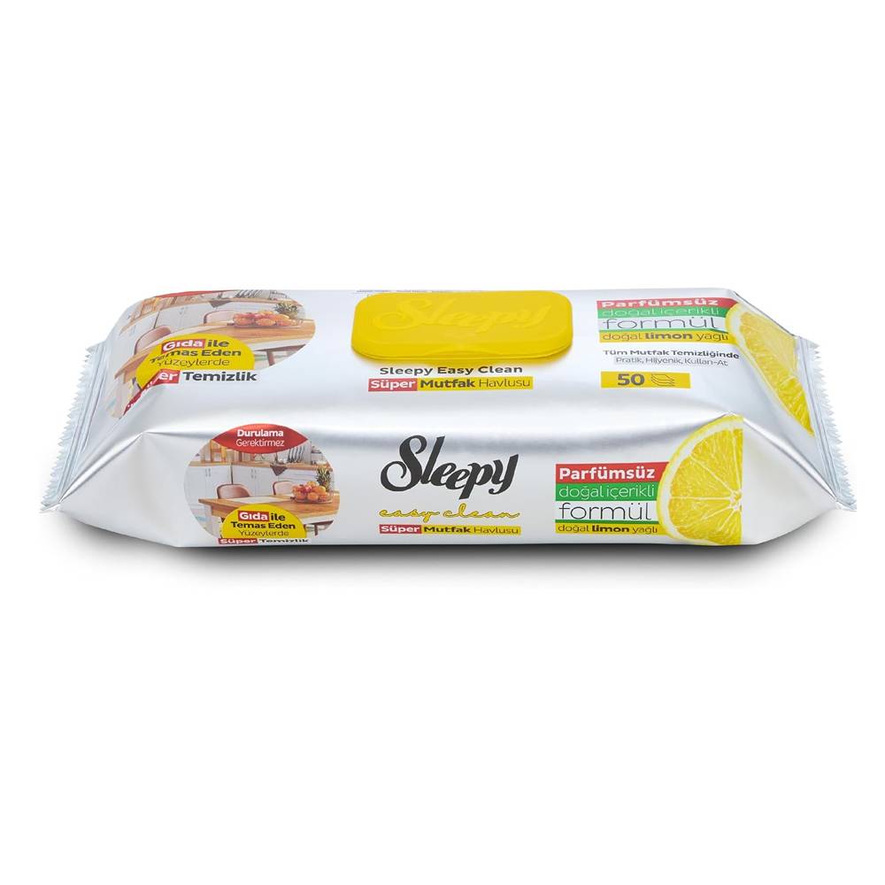 SLEEPY YÜZEY TEMİZLİK HAVLUSU LİMON YAĞI 100 ADET