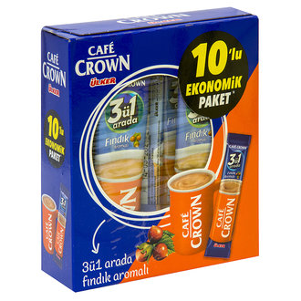 ÜLKER CAFE CROWN 3Ü1 ARADA FINDIK AROMALI 10LU PAKET 