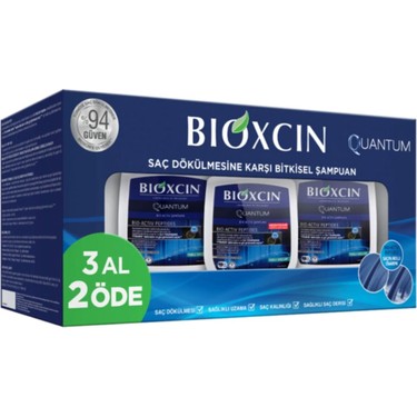 BIOXCIN QANTUM ( YAĞLI SAÇLAR )  SAÇ DÖKÜLMELERİNE KARŞI BİTKİSEL ŞAMPUAN 3*300 ML
