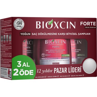 BIOXCIN  ( TÜM  SAÇLAR ) SAÇ DÖKÜLMELERİNE KARŞI BİTKİSEL ŞAMPUAN 3*300 ML