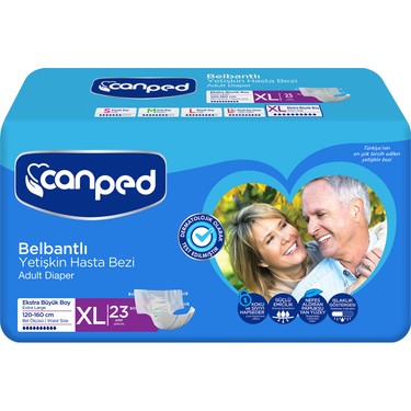 CANPED BELBANTLI YETİŞKİN HASTA BEZİ XL  BOY 23 ADET