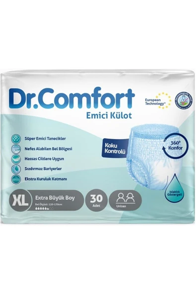 DR.COMFORT EMİCİ KÜLOT BEZ XL BOY 30 ADET