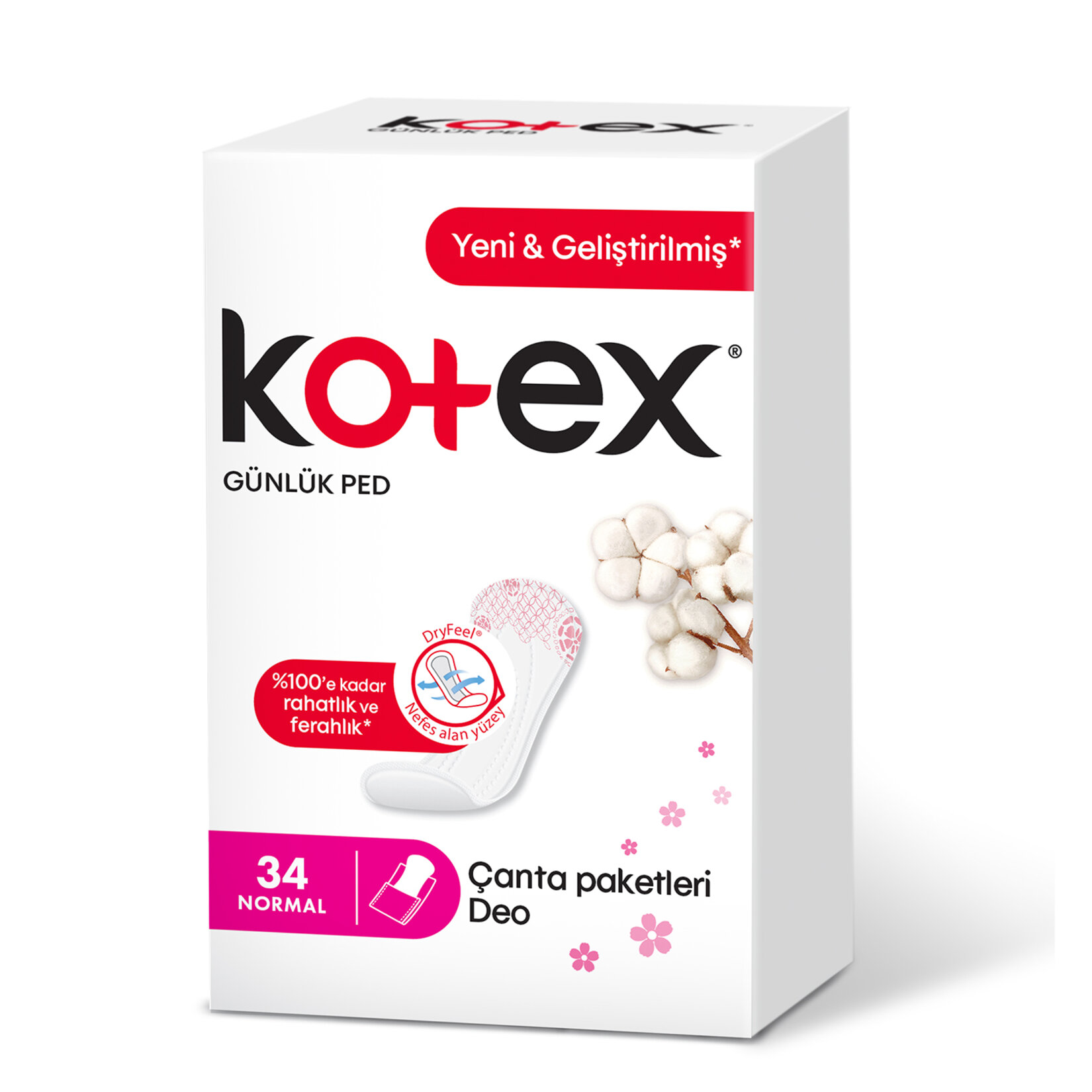 KOTEX GÜNLÜK PED NORMAL 34 ADET