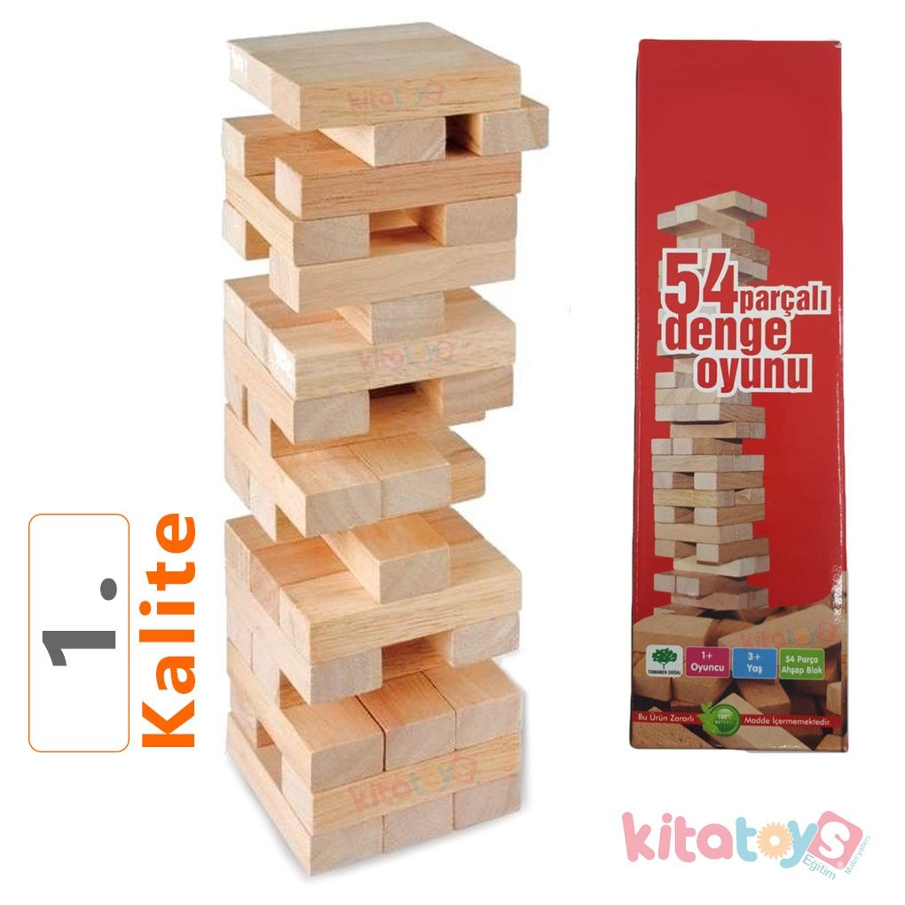 SAM GAMES DENGE KULESİ 54 PARÇA AHŞAP BLOK