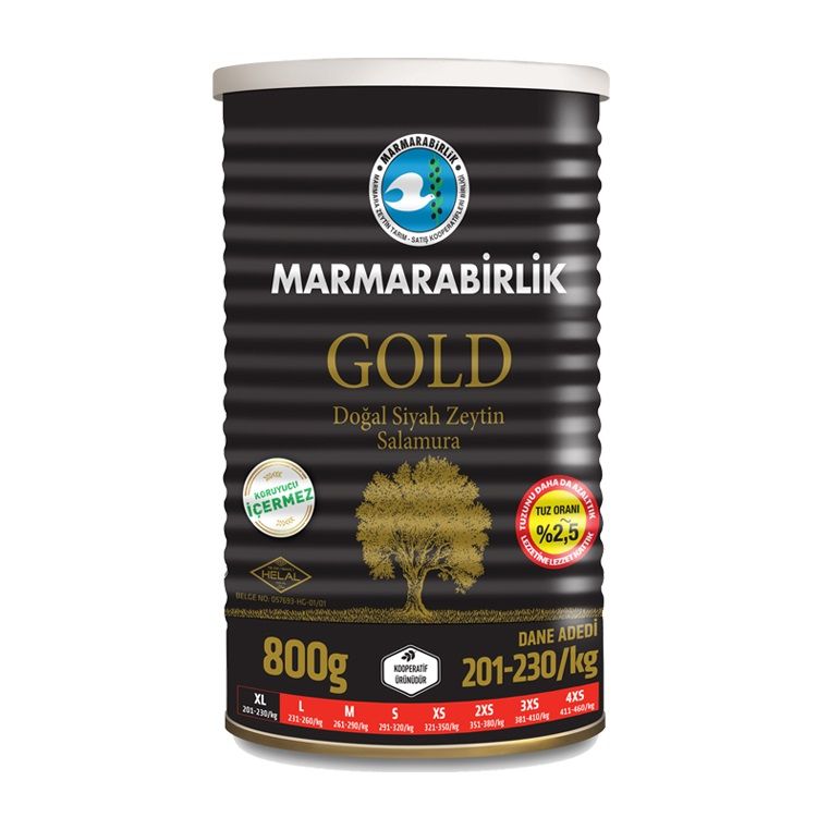 MARMARABİRLİK GOLD SALAMURA SİYAH ZEYTİN(XL) 400G