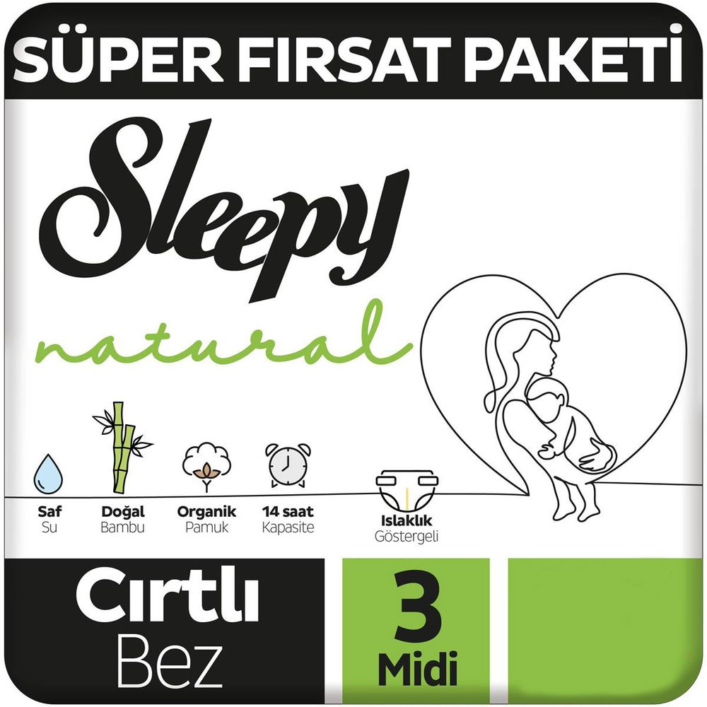 SLEEPY NATURAL DOUBLE SOFT FIRSAT BEBEK BEZİ MIDI 3 NUMARA 42 ADET 