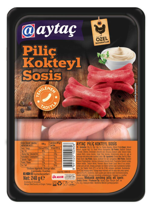 AYTAÇ PİLİÇ KOKTEYL SOSİS 240 GR