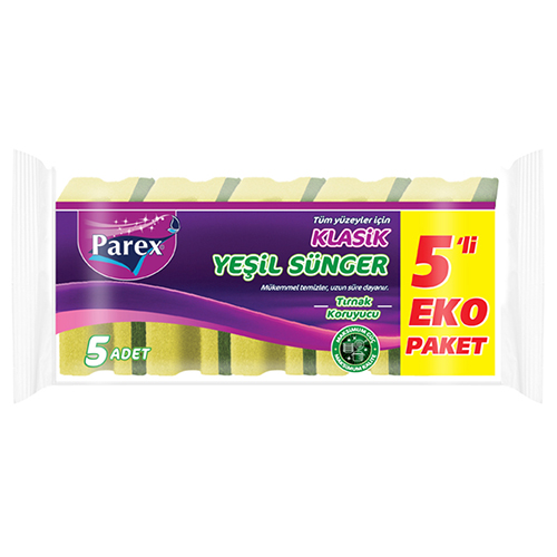 PAREX KLASİK YEŞİL SÜNGER 5 ADET