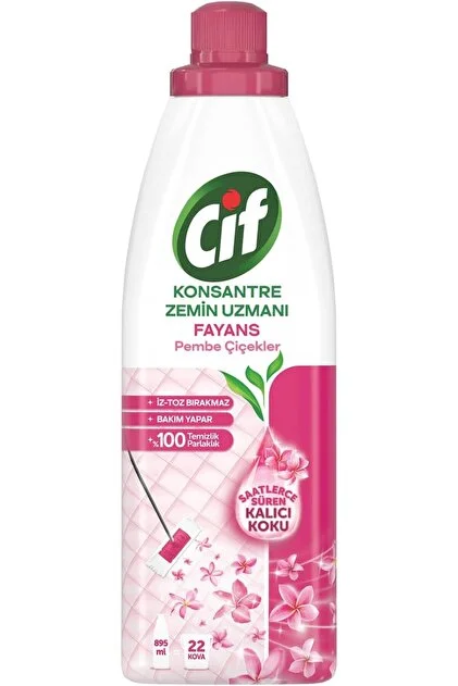CİF KONSANTRE ZEMİN UZMANI FAYANS PEMBE ÇİÇEKLER 895 ML