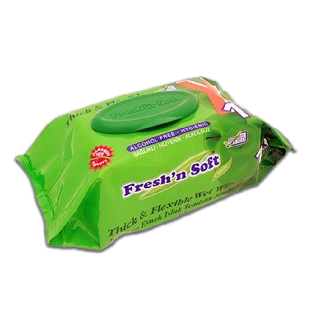 FRESHIN SOFT ELMA KOKULU   ISLAK HAVLU 90 ADET