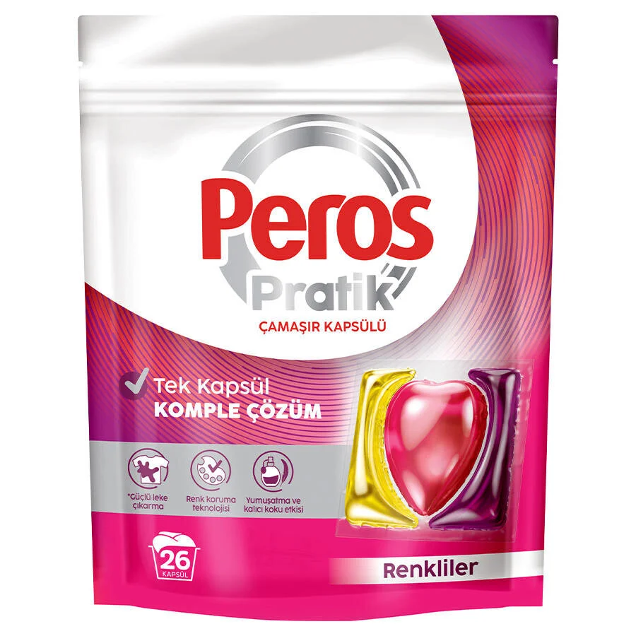 PEROS PRATİK RENKLİLER İÇİN ÇAMAŞIR KAPSÜLÜ 26 ADET