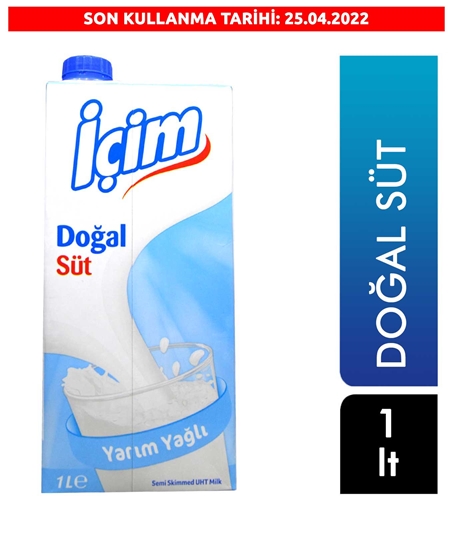İÇİM DOĞAL SÜT YARIM YAĞLI 1L