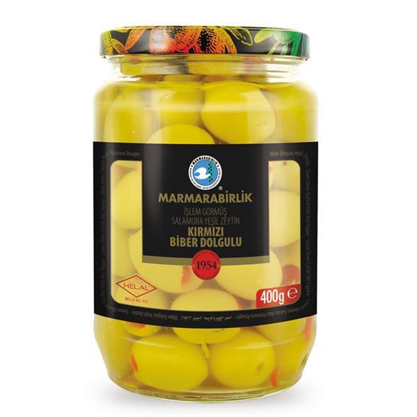 MARMARABİRLİK YEŞİL ZEYTİN BİBERLİ 400 G