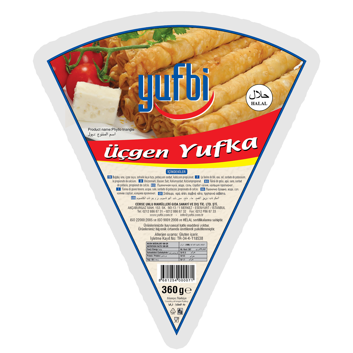 SEVİL NUR ÜÇGEN YAŞ YUFKA 360 GR